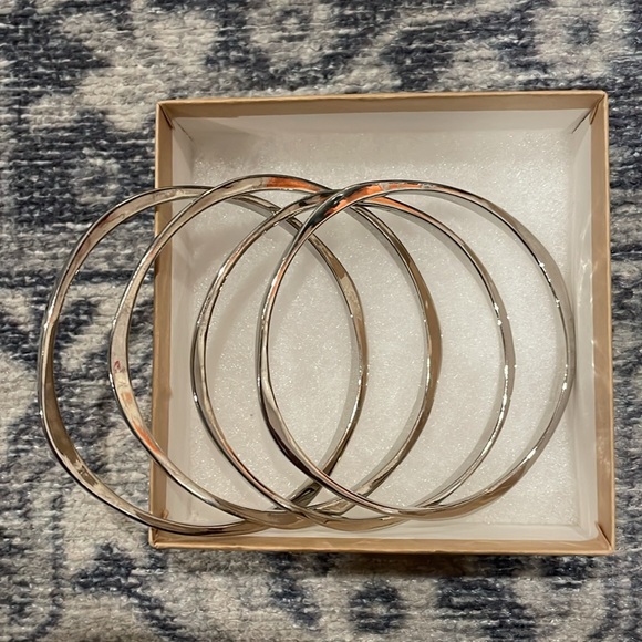 Loft Silver/Gray Stacking Bangle Bracelets - Picture 3 of 4